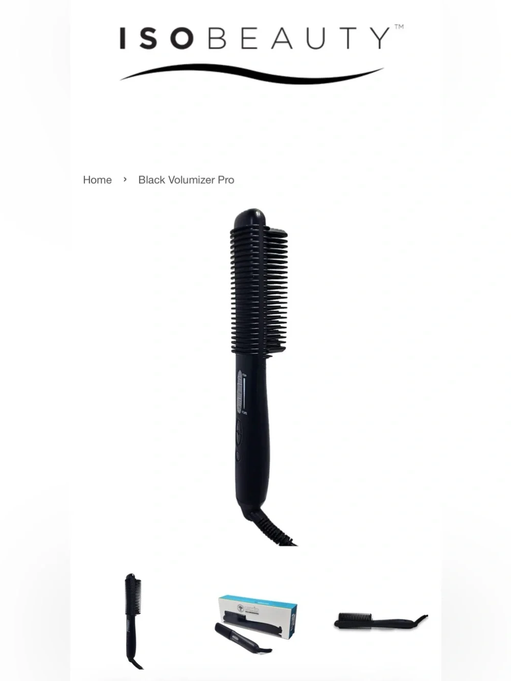 NIB Isobeauty Black Volumizer Professional Heated Hair Brush